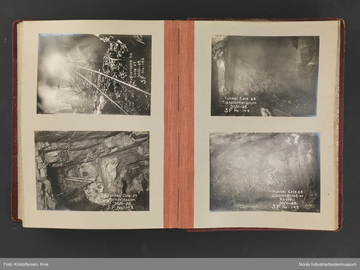 Fotoalbum med 88 sider og 164 innlimte fotografier fra Norsk Hydro på Herøya. Fotografiene viser starten av Eidanger Salpeterfabriker