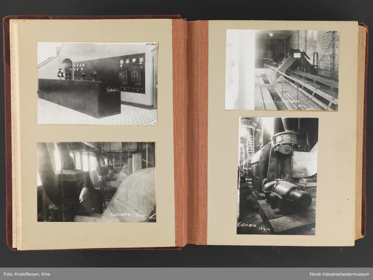 Fotoalbum med 88 sider og 116 innlimte fotografier fra Norsk Hydro på Herøya. Fotografiene viser starten av Eidanger Salpeterfabriker