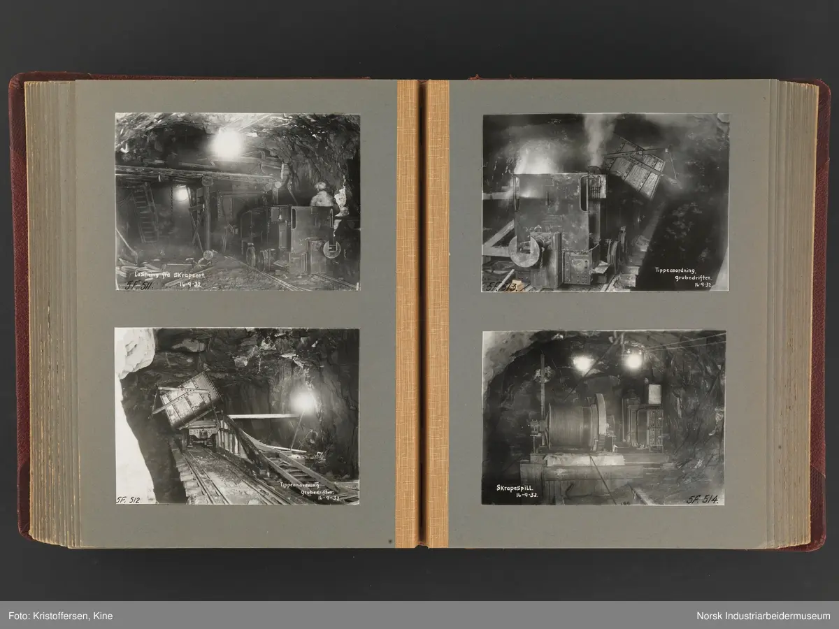 Fotoalbum med 88 sider og 116 innlimte fotografier fra Norsk Hydro på Herøya. Fotografiene viser starten av Eidanger Salpeterfabriker