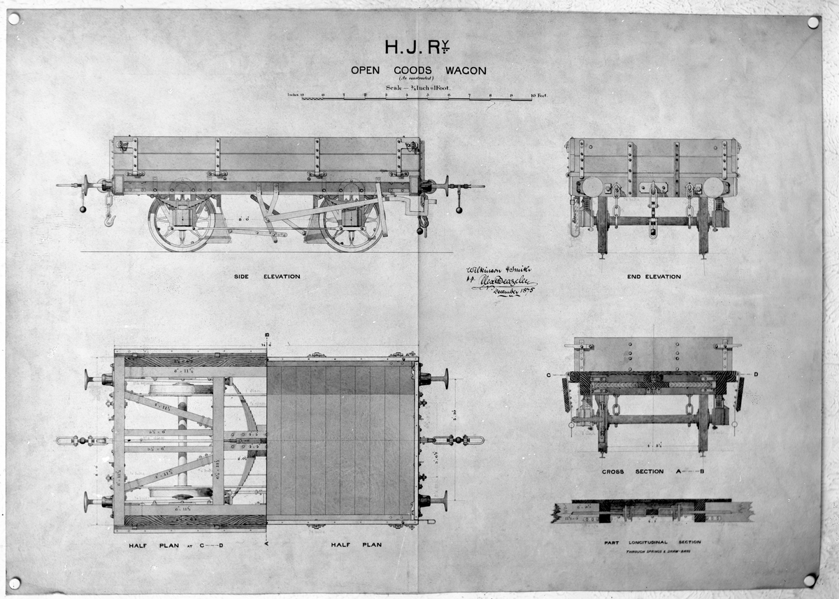 HJ "Open Goods Wagon"



Ritning för öppen godsvagn vid Halmstad-Jönköpings järnväg HJJ.