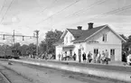 Järnvägsstationen i Jakobsberg. D-lok.