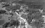 Flygfoto över Ljusfallshammar station.