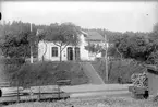 Falerum station. Norsholm - Västervik - Hultsfreds Järnvägar, NVHJ godsvagn 1245.