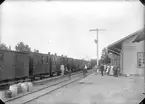 UJ-tåg vid Trädet station. På bilden syns stins Axel Belfrage.