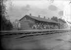 Stationen öppnades för trafik den 1/9 1859. Det första stationshuset byggdes 1858. Ny station, som ännu användes, uppfördes 1873