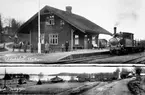 Trafikplatsen anlades 1895. Liten envånings stationsbyggnad i trä. namnet var Iväg till 1913.