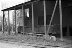 Öppen godsvagn på bangården vid Myresjö station.