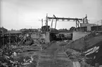 Dubbelspårsarbete Gårdsjö - Skövde april 1950.
Bro över Göta kanal vid Töreboda.
