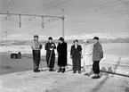 Vid Björklidens station 
Från vänster: Byråchef Lundqvist, okänd, okänd, okänd, Fröken Ahnfelt, okänd.