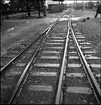 Järnvägsspår med växel.