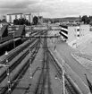 Borlänge station, med gångbro till det olika spåren..