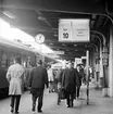 Stockholm central. Spår 10, avgång mot Helsingborg, Malmö och Köpenhamn. Dagen före tågledarstrejken.