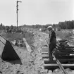 Banbyggnad. Dubbelspårsbygge på sträckan Boxholm-Sommen.
