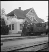 Ånglok vid Färjestaden station. Södra Ölands Järnväg, SÖJ lok 3.