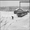 Snöskottning på Backe bangård.