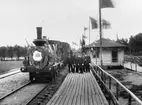 Lund - Bjärreds Järnväg, LBJ,  Lok Mö ToJ 5,  invigningståg i Bjärred. Prov. stationshus