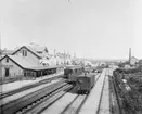 Eskilstuna Central stationshus och bangård.