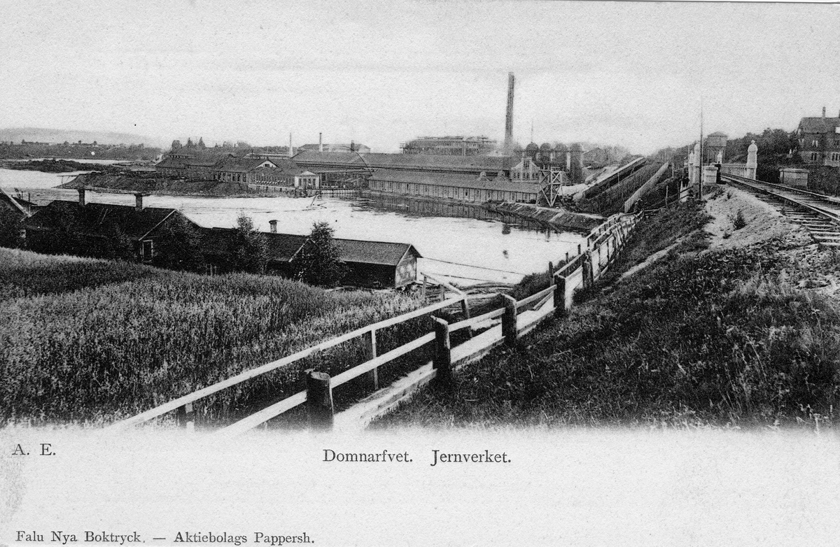 Järnverket i Borlänge. Vid järnvägsspåret mellan Ludvika-Rämshyttan-Falun-Borlänge-Idkerberget.