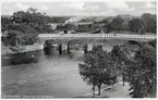 Gamla landvägsbron och den första järnvägsbron i Falkenberg.