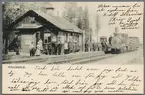 Malmtåg vid Polcirkeln station på Malmbanan. Statens Järnvägar, SJ Ga 159 