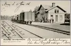 Järnvägsstationen i Striberg. Wikern - Möckelns Järnväg, WMJ.