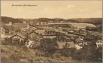 Vy över Munkedal med järnvägsstation.