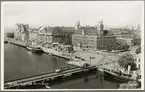 Stadsvy från Malmö med Skeppsbron och Posthuset.