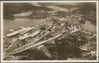 Flygfoto över Forsbacka järnverk vid Storsjön.