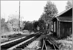 Byggnation av normalspårig bana vid Almvik station.