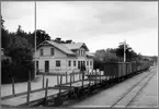 Gamleby station. Godsvagn HWJ L 179, Hultsfred - Västervik Järnväg.