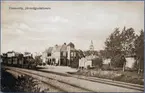 Vimmerby station med persontåg som är på väg till Hultsfred.