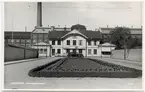 Lidköping-Kållands Järnväg. Vy från Lidköpings Järnvägsstation i slutet av 1930.