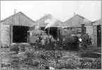 Lokstallet vid Borgholm på 1910-talet. BBJ lok. Borgholm - Böda Järnväg.