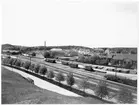 Bangården vid Borås mekaniska verkstad 1927. Utsikt från Krokhallsberget åt sydväst.