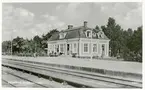 Bromölla station omkring år 1950. Sölvesborg - Kristianstads Järnväg.