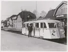 Bräcke station år 1936. Ånge - Sollefteå. Provkörning av Rälsbuss, Statens Järnvägar, SJ Yd 331.