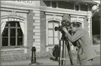 Filminspelning vid Gisslarbo station.