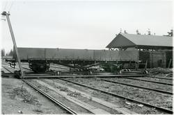 AB Gävle vagnverkstad AGV. Vagn under transport på skjutbord