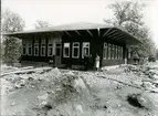 Huskvarna stationshus under byggnad