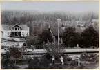 Station anlagd 1873. Stationshuset, två våningar i trä, nybyggt 1924. Mekanisk växelförregling . Den första stationsbyggnaden envånings i trä. Ny station byggd 1919