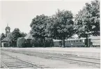 Stationen tillkom 1903 enligt överenskommelse mellan SJ, Statens Järnvägar och KMJ, Karlstad - Munkfors Järnväg. Från 1970 ingick stationen i Karlstad Central. Stationshuset rivet 1971. Vackra kastanjeträt i perrongen.