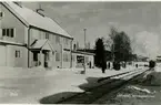 Leksand stationshus i vintertid.
