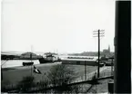 Djuphamnen med tillhörande spårområde anlagd åren 1954-1956, foto 1958