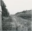 Vy från plats mellan Höstena-Vessigebro på linjen Falkenberg-Limmared som nedlades 1/11 1959 och 16/12 1960