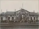 Ängelholms järnvägsstation, ca år 1890.