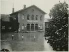 Översvämning vid Södertälje Station den 21 juli, 1925.