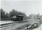 Hjo - Stentorps Järnväg, HSJ. Tidaholms provisoriska station tidigt 1900-tal.