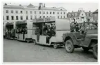 Barnens dag i Kristianstad. Landsvägståget som gick varje halvtimme mellan Stora Torg och festplatsen i Kristianstad.