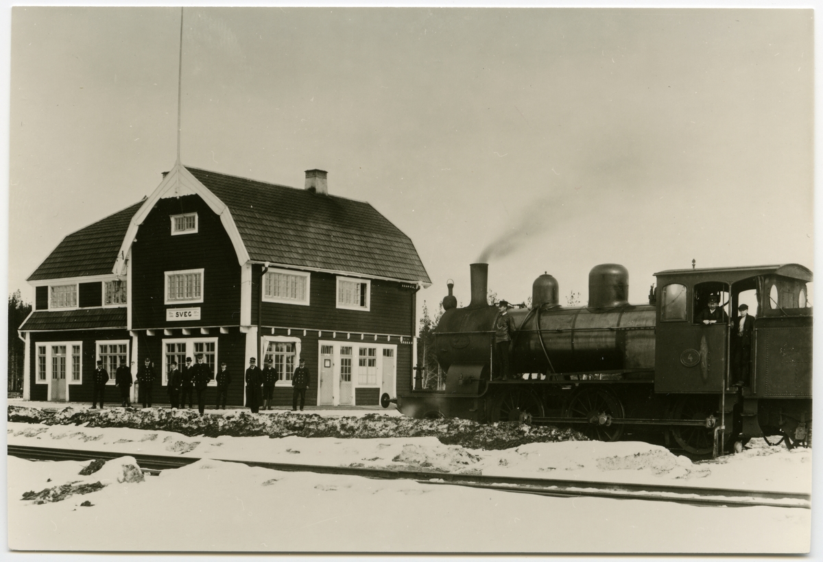 Ånglok, Orsa-Härjedalens Järnväg, OHJ lok nr 4, som står vid Svegs Station.