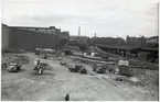 Stockholm Centralstation under ombyggnad av bangården.